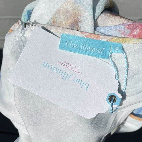 Blue Illusion Brand Glass House Print Shift Dress - Picture 4 of 6